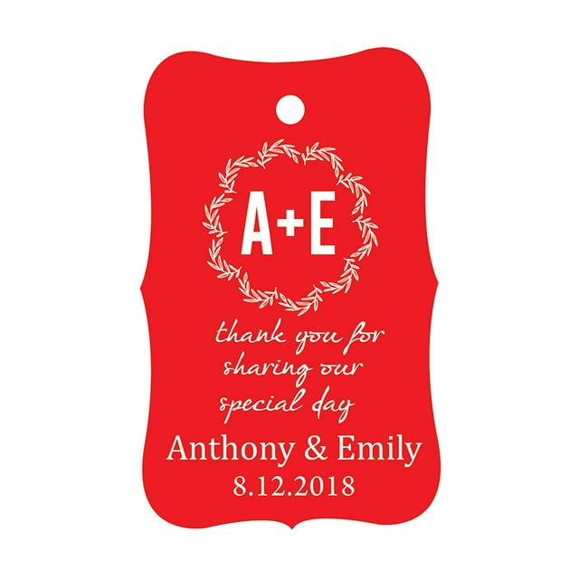 100 PCS Thank You for sharing our special day Custom Made Hang Tags Personalized Wedding Favor Gift Paper Tags