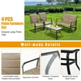thumbnail image 6 of Costway 4 Piece Steel Fabric Cotton Tempered Glass Outdoor Patio Bar Set, Black/Brown, 6 of 8