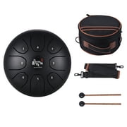 Angle View: 8 Inch Compact Size 8-Tone Steel Tongue Drum C Key Percussion Instrument Hand Pan Drum with Drum Mallets Carry Bag