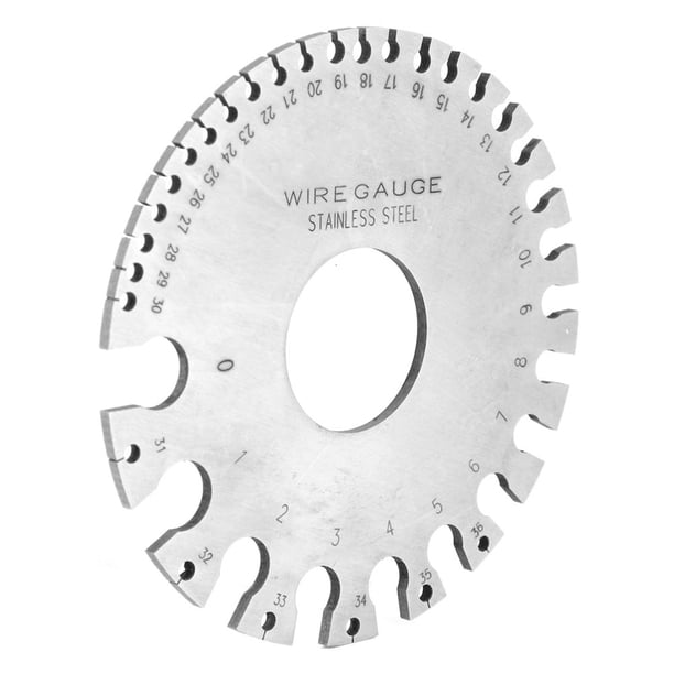 Regla de espesor de alambre de acero inoxidable calibre 0-36 de 0,3125" a 0,007"