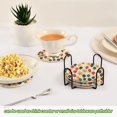 thumbnail image 6 of Haosy Set of 6 Drink Woven Coaster with Holder Heat Resistant Non-Slip Bar Coasters 4 Inches Colorful Hand Drawn Balloon, 6 of 7
