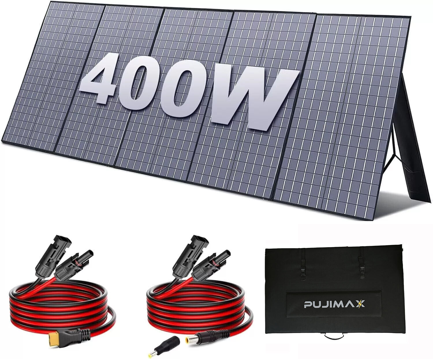 NEW Foldable Solar Panel Kits 400W PUJIMAX Portable Power Station For Generator