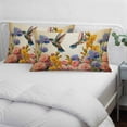 thumbnail image 3 of Vintage Hummingbirds Pillow Covers, Linen Long Throw Pillow Case, Spring Farmhouse Country Flowers Holiday Pillow Protector Decorative Cushion Cover for Living Room/Bedroom 12" x 20", 3 of 8