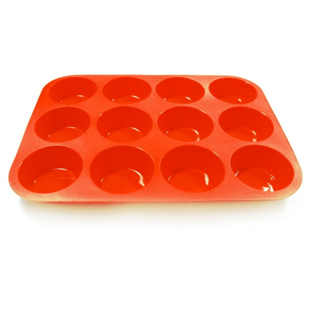Molde para muffins de silicona antiadherente Apuakthei—Muffinera para muffins y cupcakes—Moldeador de silicona para cupcakes—Accesorio para hornear—12 moldes para muffins