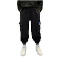 thumbnail image 2 of Xdegoge Boys Joggers Pants Size 10-12 Elastic Waist Casual Cargo Sweatpants with Pockets Lightweight Hiking Cargo Pants for Kids 3-15 Bottoms Athletic Trousers Workout Comfy Sweat Pants, 2 of 5