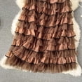 thumbnail image 5 of Women's High Waisted Maxi Tiered Skirt Multi Layered Ruffle Mesh Tulle A-Line Tutu Skirt Flowy Elegant Boho Style Skirt Formal Party Evening Wedding Guest Apparel, 5 of 6