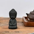 thumbnail image 3 of Pequeño Buda Negro Cerámica Té Mascota Monje Té Mascota Miniatura Coleccionable Arte Artesanía Buda Estatua Té Mascota Decoración Monje Adornos para perfecl Pequeña estatua de Buda, 3 of 8