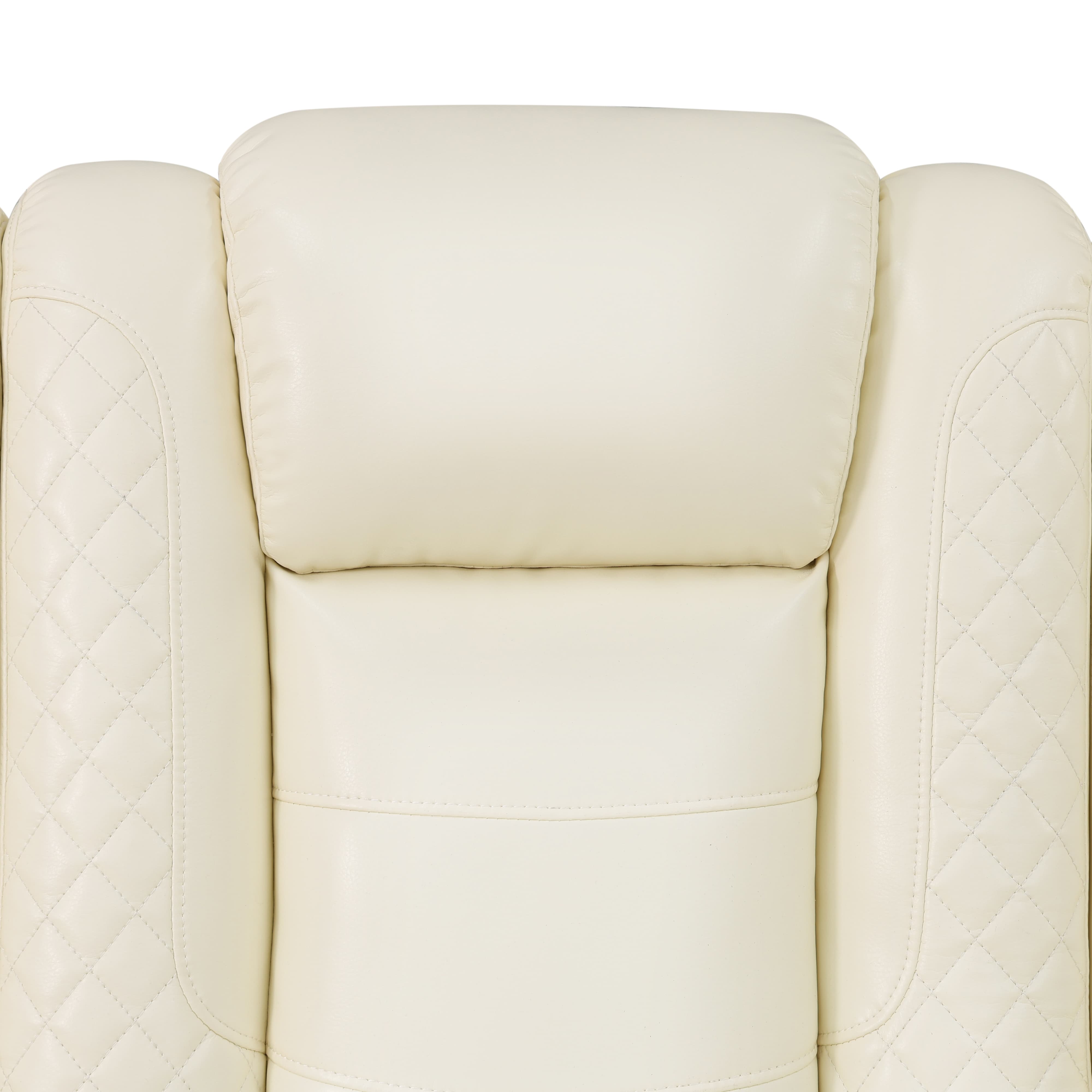 MAYEERTY Power Reclining Loveseat Sofa, Electric 2-Seat Leather Recliner with USB Charging, Storage & Cup Holders for Living Room, White