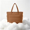 thumbnail image 4 of Puffer Tote Bag for Women, Lightweight Large Quilted Tote Bag with Compartments Shoulder Bag Handbags for Travel, Work, Gym 16.1" x 12.21" x 5.51", 4 of 5