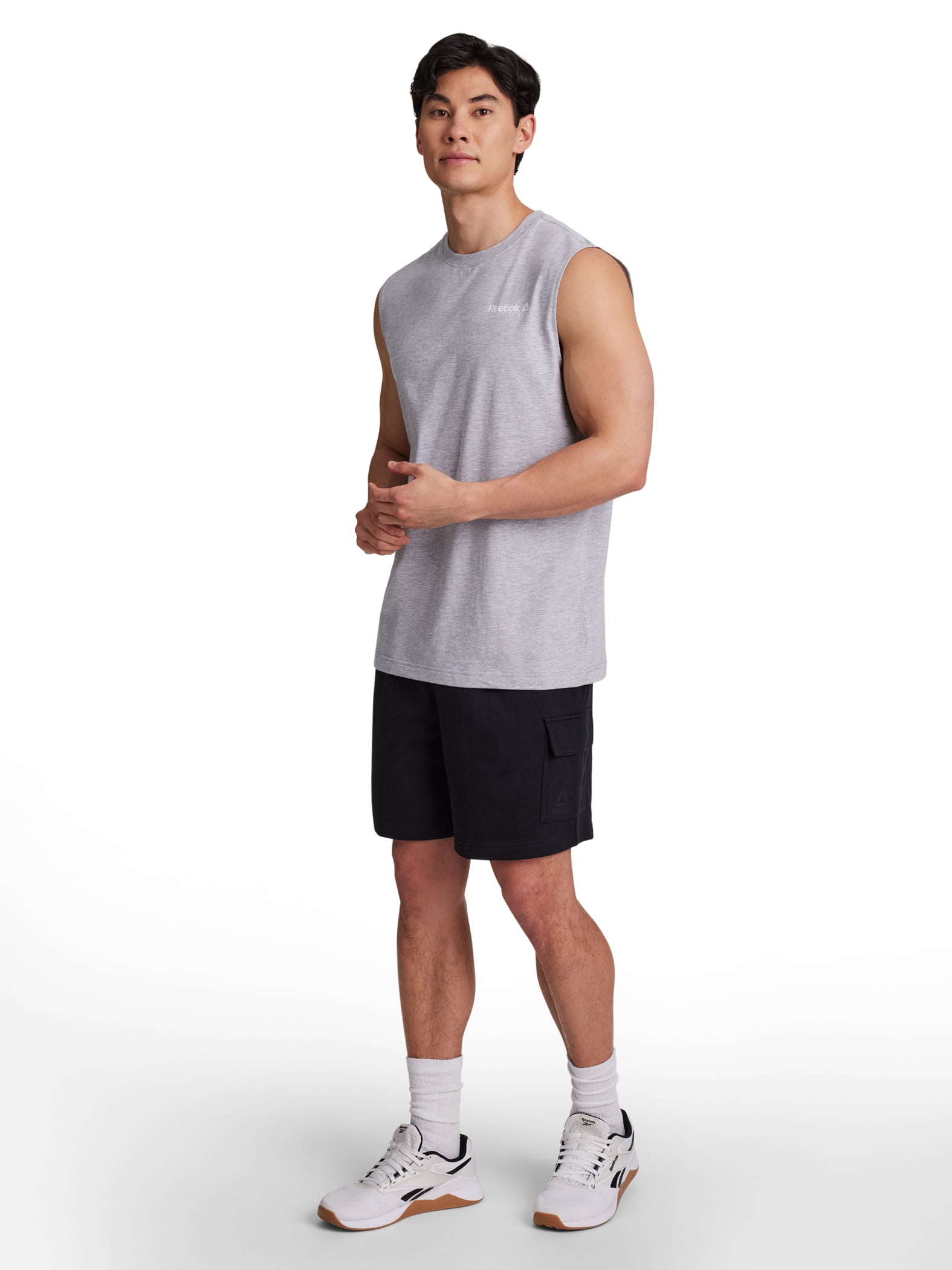 Reebok Men's and Big Men's League Knit Cargo Short, 7" inseam, Sizes XS-5XL