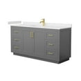 thumbnail image 2 of Wyndham Collection Miranda 66" Wood Single Bathroom Vanity in Gray/Nickel, 2 of 7