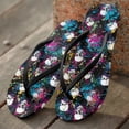 thumbnail image 2 of Chririnla Splash Ink Skull Print Flip Flops for Women Beach Casual Arch Support Thin Strap Sandal Lightweight Soft Footbed Slides Sandals for Pool Walking, 2 of 7