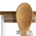 thumbnail image 4 of Juego de 4 tarros de cristal con tapas de bambú y cucharas de madera Perfecl Tarro transparente para condimentos, 4 of 7