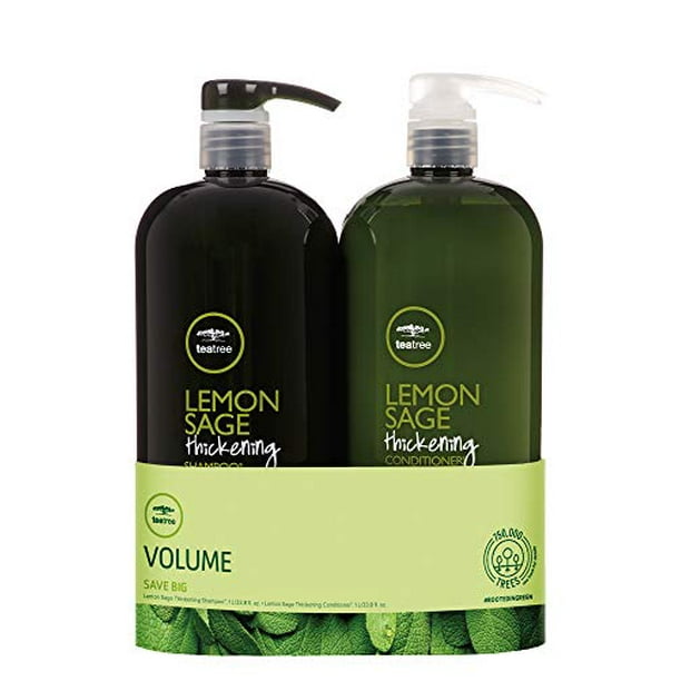 Tea Tree Lemon Sage Thickening Liter Duo Set