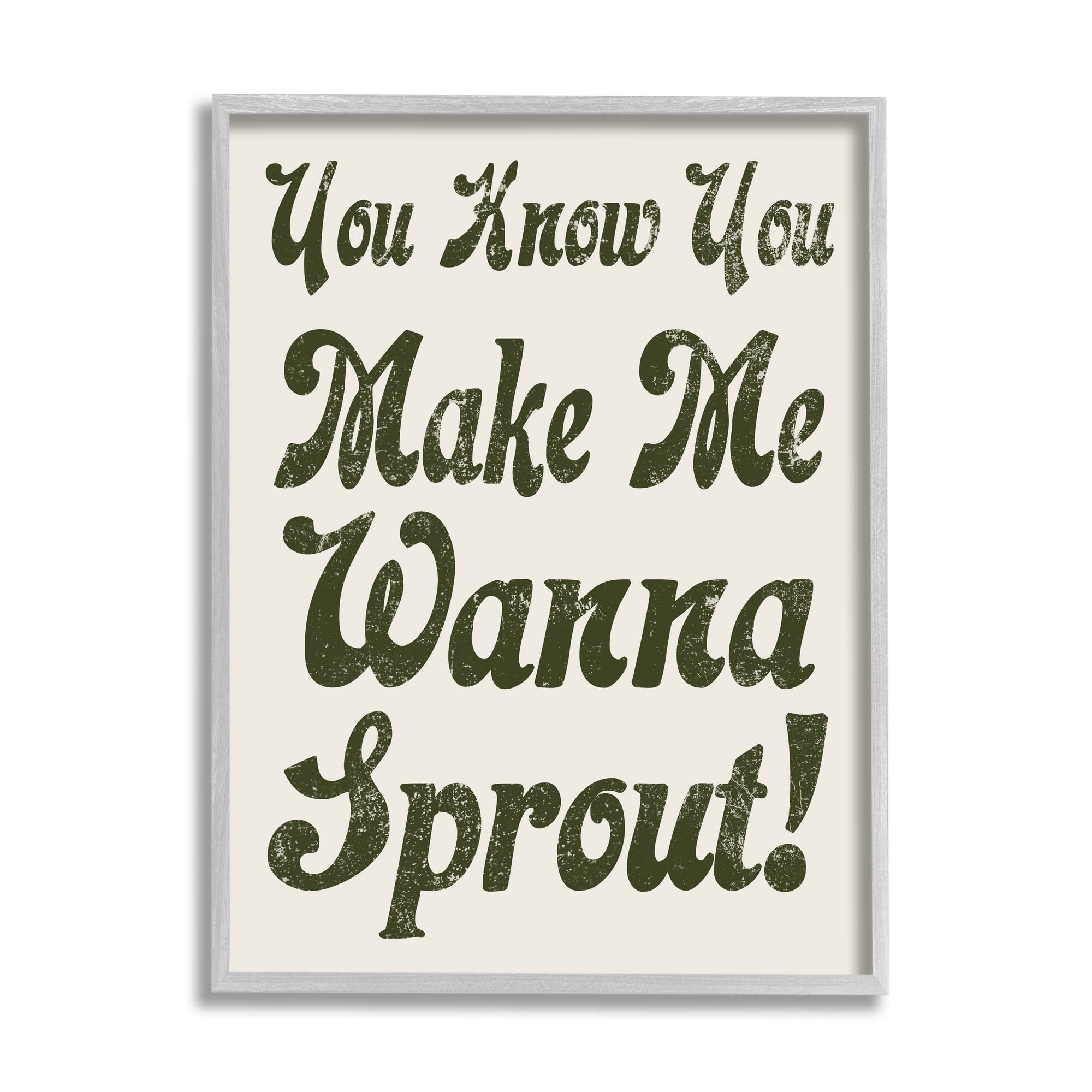 Stupell Industries Make Me Wanna Sprout Retro Gardener Typography Framed Wall Art, 11 x 14, Design by Lil' Rue