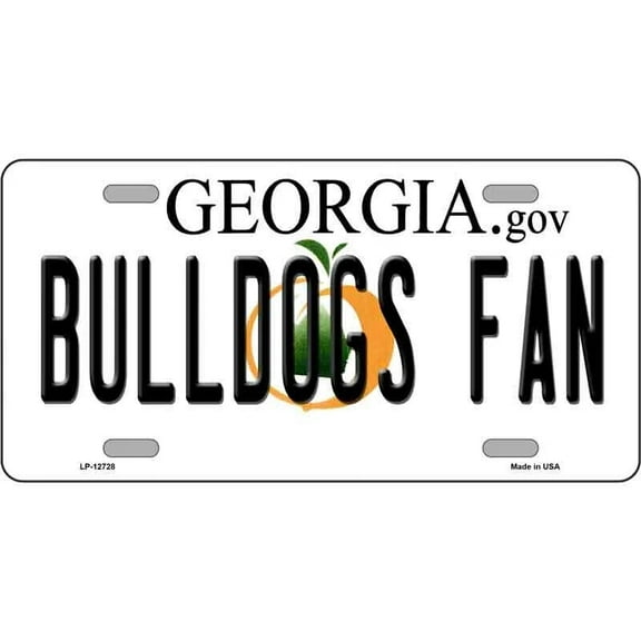 Aluminum (12 inch x 6 inch) Bulldogs Fan Art License Plate Metal Sign Plaque Wall Decor