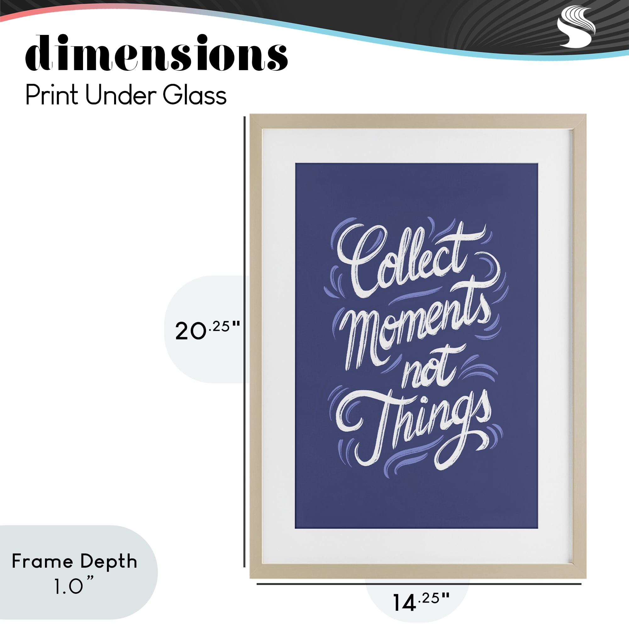 Stupell Industries Collect Moments Not Things Birch Framed Print Under Glass, design by Martina Pavlova