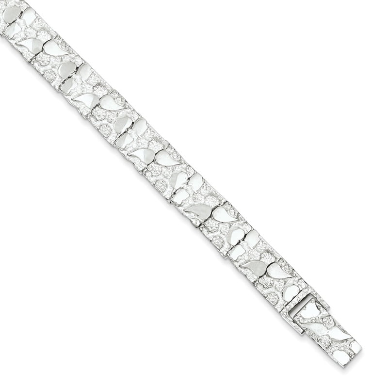 Sterling Silver Nugget Bracelet (Weight 19.98 Grams, Length 8 Inches)