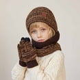 thumbnail image 3 of 3Pcs Winter Knitted Beanie Hat and Neck Scarf Set with Gloves for Boys Girls Age 1-11 Years, 3 of 4