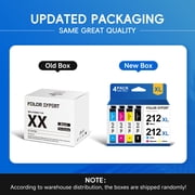 212xl Ink Cartridge for Epson 212 Ink for Epson Workforce WF-2850 WF-2830 Expression Home XP-4100 XP-4105 Printer ( Black Cyan Magenta Yellow, 4-Pack) Compatible