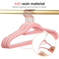 thumbnail image 2 of Perchas de terciopelo, perchas de fieltro antideslizantes, paquete de 30 perchas de terciopelo rosa, perchas delgadas que ahorran espacio con gancho giratorio de oro rosa, 2 of 5