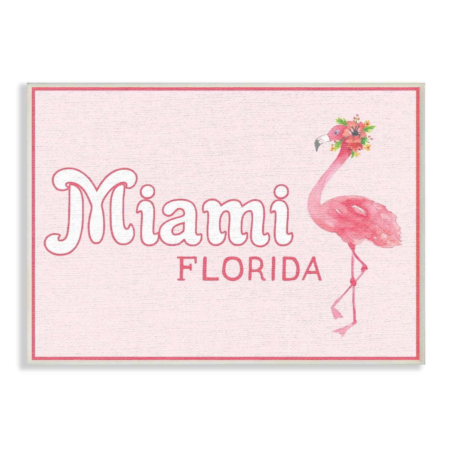 Stupell Miami Florida Flamingo Wall Plaque Art 10 x 15