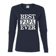 thumbnail image 2 of Wild Bobby, Best Papa Ever, Father's Day, Women Graphic Long Sleeve Tee, Navy, X-Large, 2 of 4