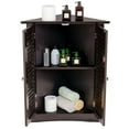 thumbnail image 2 of Giantex 3-Shelf Corner Cabinet, Freestanding Bathroom Floor Cabinet with Double Shutter Doors and Adjustable Shelf, Suitable for Bathroom, Living Room, Bedroom, Kitchen, 22 x 13 x 31.5 inches, 2 of 10