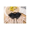 thumbnail image 5 of INSPIRE CHIC Detachable Fake Collar, Semi-Sheer Embroidery Mini Cape Neck Ruff for Blouse Black-6, 5 of 5