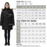 WenVen Women's Winter Coat Warm Puffer Jacket Waterproof Winter Parka Coat with Hood Black L