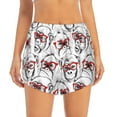 thumbnail image 3 of Uemuo Monkey Pattern Women's Athletic Shorts High Waisted Running Shorts with Liner Pockets Gym Elastic Workout Shorts-Medium, 3 of 9