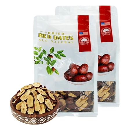 Dried Jujube Red Dates slices High Nutrition and High Vitamin Red Jujube Dates Slice Snacks Dried Fruit Sweet Jujube Dried Dates Slices, 2 Pound