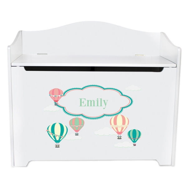 Personalized Hot Air Balloon Primary White Toy Box Bench Walmart Com