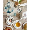 thumbnail image 4 of Teal Anchors Coastal Kitchen Dish Towels for Drying Dishes Set of 2, Vintage Summer Beach Nautical Waffle Weave Microfiber Hand Tea Bathroom Towels Quick Dry & Absorbent Towel 15.7x23.6, 4 of 7