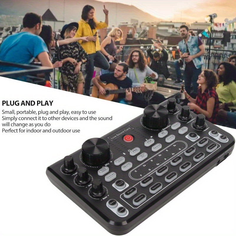 All-in-One Audio Interface & Podcast Equipment with DJ Mixer Effects, Noise Reduction, Plug & Play