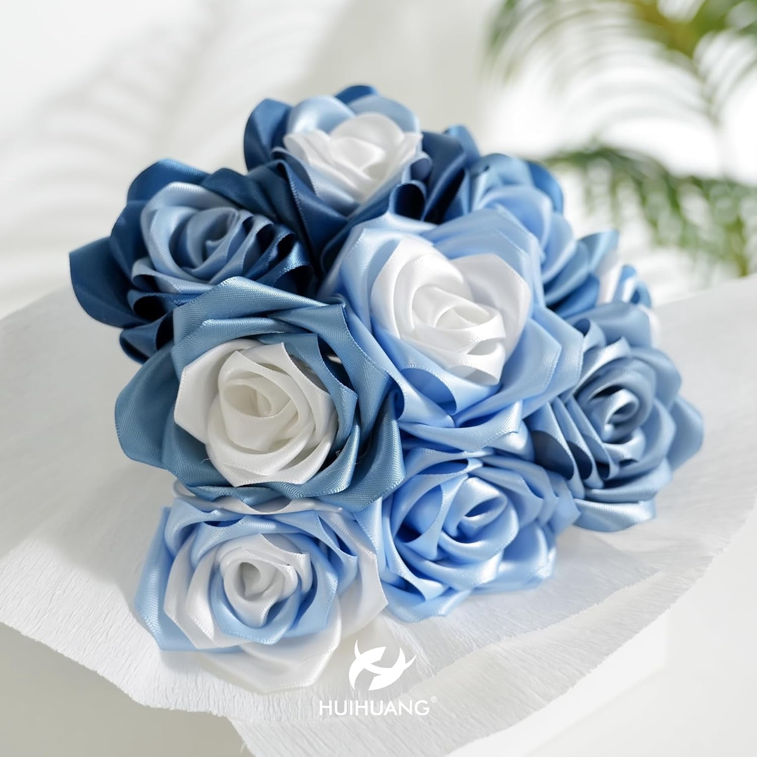 Slate Blue Ribbon 1-1/2 inch Double-Faced Satin Ribbon 50 Yards Blue Silk Satin Ribbon for Wedding, Crafts, Gift Wrapping, Flower Bouquet Wrap, Invitations, Holiday Decor, Bows Making