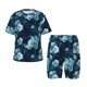 thumbnail image 1 of Balery Ink Rose Conjunto de Pijama Infantil de Manga Corta con Estampado – Ropa de Dormir de Algodón Suave-4X-Large, 1 of 6