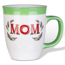 Green Minimalist Mom Mug - Funny Text Ceramic Mug, Easy to Clean, Great Birthday/Mother's Day Gift for Mom, Practical Gift Idea,1pc/16oz