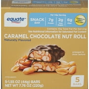 Equate Caramel Chocolate Nut Roll Snack Bar, 7.76 oz, 5 Count