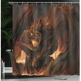 thumbnail image 4 of Ambesonne Brown Shower Curtain, Angry Molten Dragon Motif, 69"Wx75"L, Yellow and Brown, 4 of 5