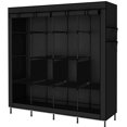 thumbnail image 4 of AGASY Clothing rack organizer - Portable closet wardrobe - Closet system - Almirah for clothes - Large Wardrobe Clothes Organizer 6 Shelves 4 Hanging Sections 4 Side Pockets 65.7x17.7x66.9in (Black), 4 of 6