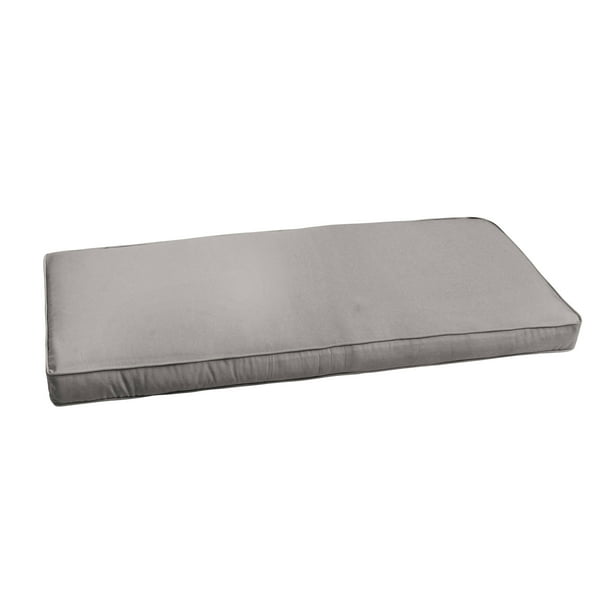 Sunbrella Grey Corded Indoor Outdoor Bench Cushion 48 in x 17 in x 2 in Walmart Business Supplies