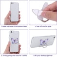 thumbnail image 5 of Butterfly Cell Phone Ring, 3-Piece Butterfly Pattern Painted Metal Finger Holder, 360° Rotation Phone Ring Holder(Blue, Purple, Pink), 5 of 5