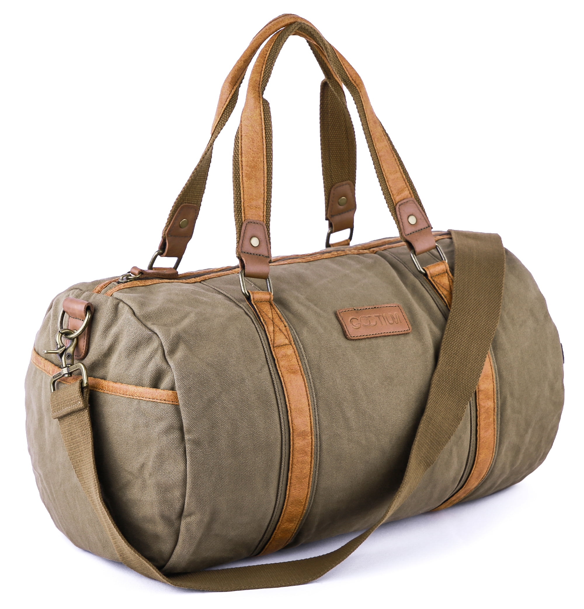 Gootium Canvas Duffel Bag Travel Tote Shoulder Gym Bag Weekend Bag, Army Green - 0 ...