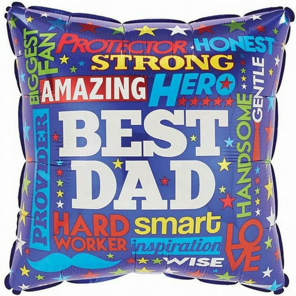 Amazing Best Dad Square 17-inch Foil Balloon