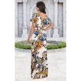 thumbnail image 5 of KOH KOH Long Summer V-Neck Floral Print Kimono Short Sleeves Vintage Hawaiian Casual Cocktail Sundress Sun Gown Maxi Dress For Women Off White X-Large US 14-16 DAN001_A040, 5 of 6