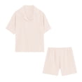 thumbnail image 4 of Yuncity Women Pajamas Cotton 2 Piece Summer Short Sleeve Button Up Top With Shorts Pjs Sleepwear Loungewear Nightwear,Size M-2Xl Pink, 4 of 4