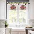 thumbnail image 3 of I Will Go Home For Christmas Kitchen Curtains and Valances Set, Tree Truck Ball Wood Grain Rod Pocket Window Valance 18 Inch Window Curtain Panels for Living Room Bedroom Laundry, 27.5x24in, 3 Pieces, 3 of 7