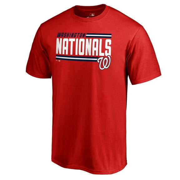 Men's Red Washington Nationals Onside Stripe T-Shirt