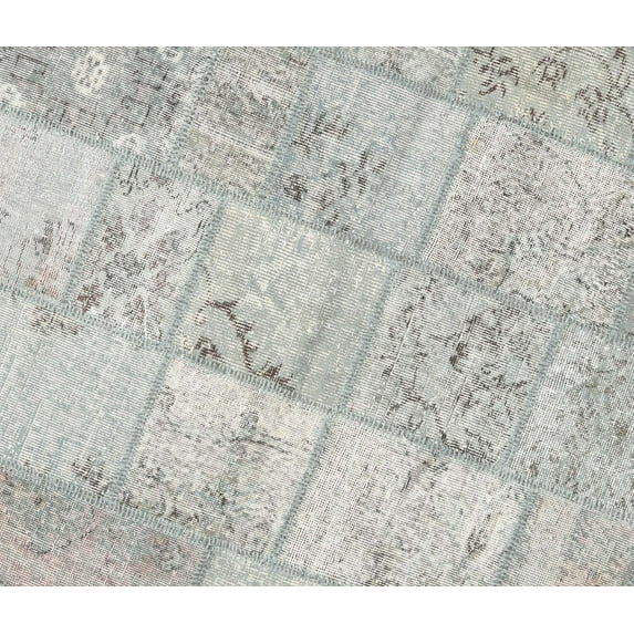 Ahgly Company Indoor Rectangle Contemporary Dark White Beige Patchwork Area Rugs, 2' x 3'